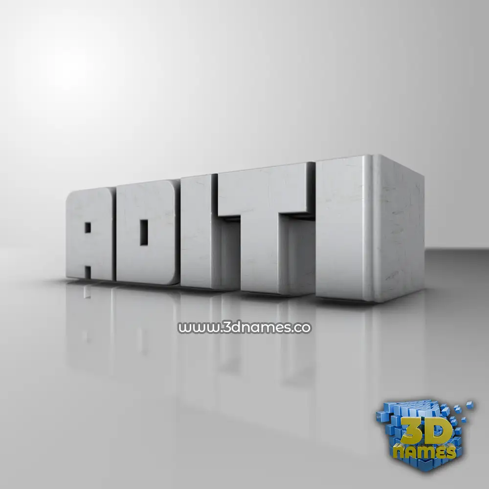 aditi in White Metro style - 3D name wallpaper