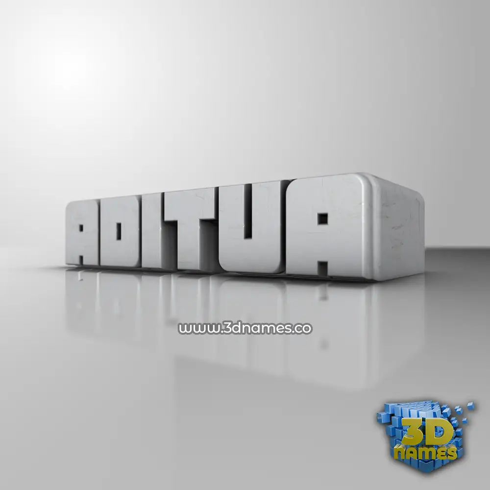 aditua in White Metro style - 3D name wallpaper