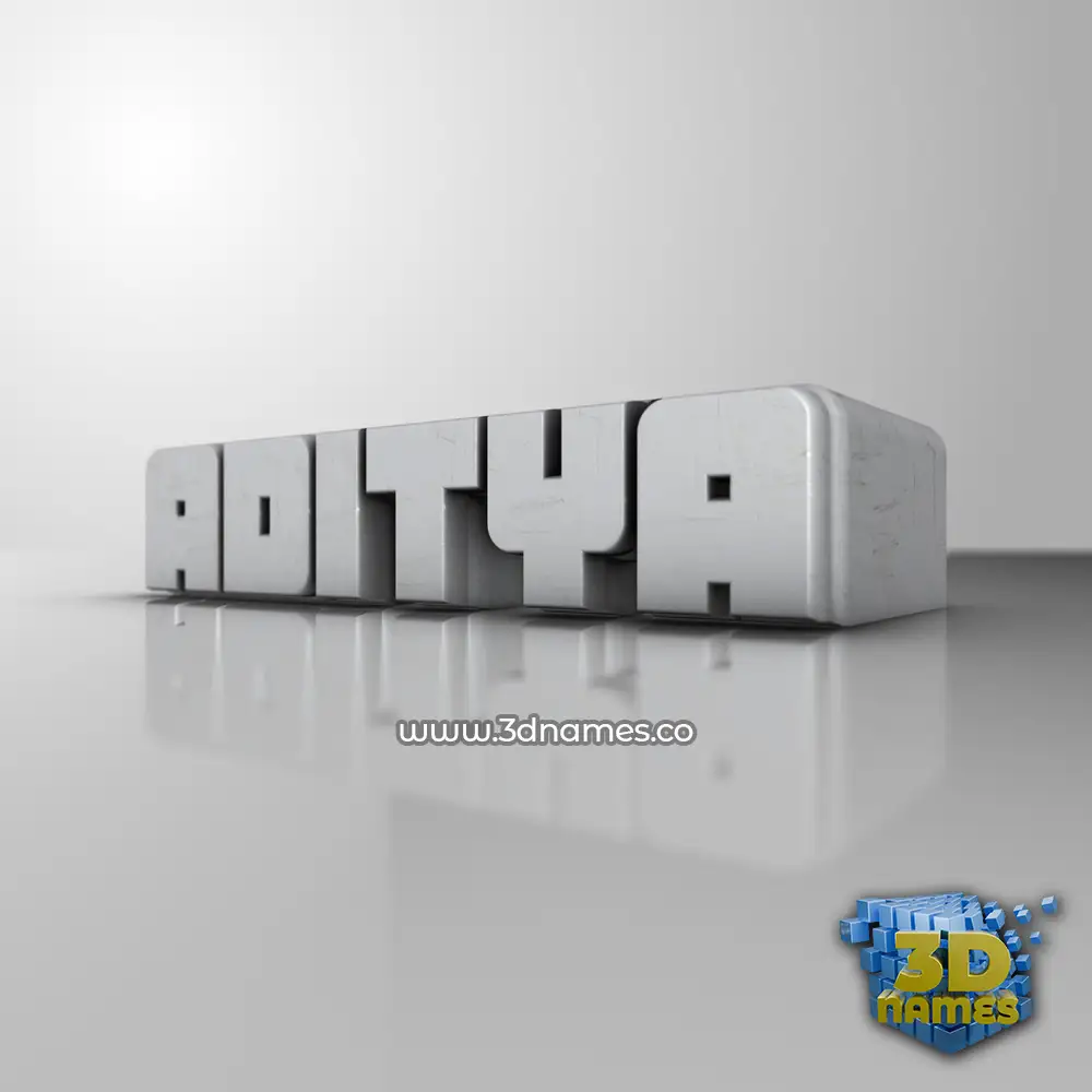 aditya in White Metro style - 3D name wallpaper