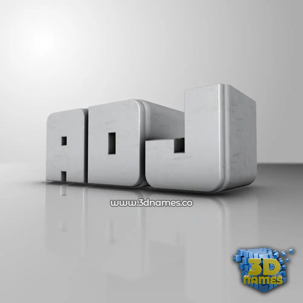 adj in White Metro style - 3D name wallpaper