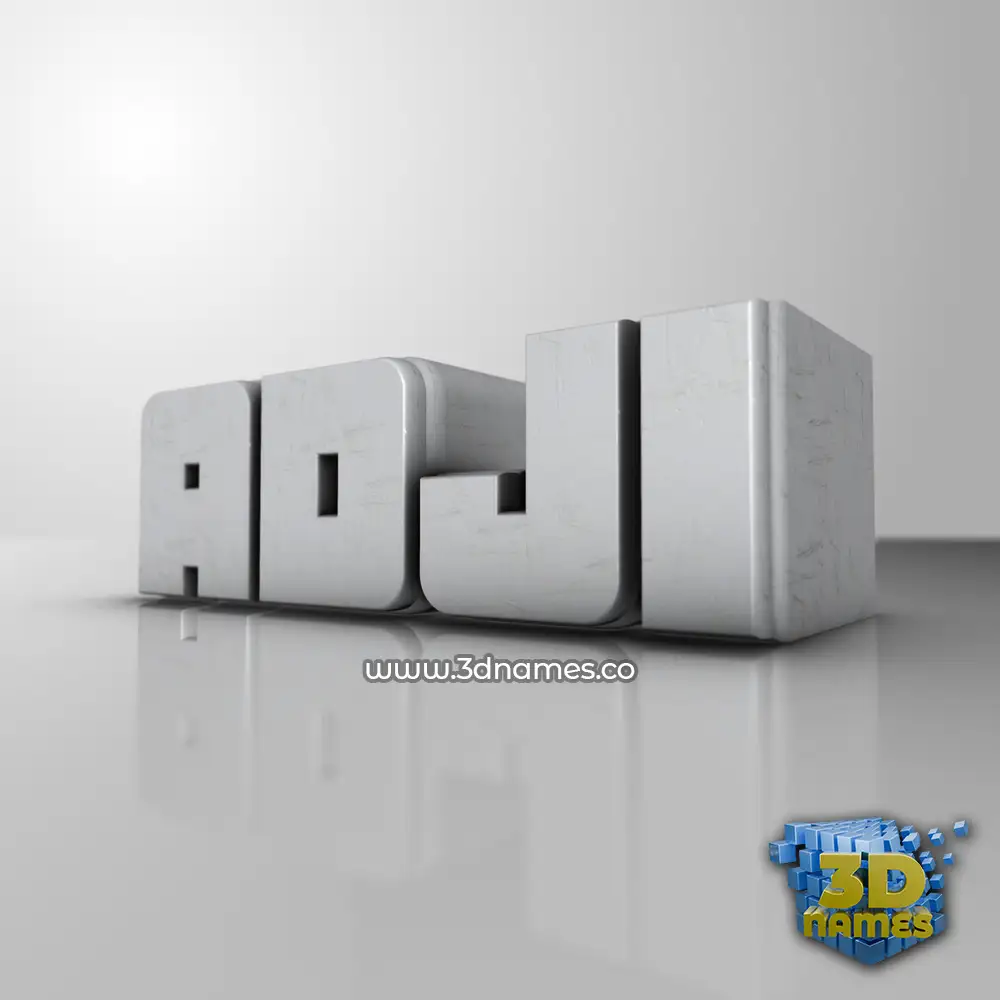 adji in White Metro style - 3D name wallpaper