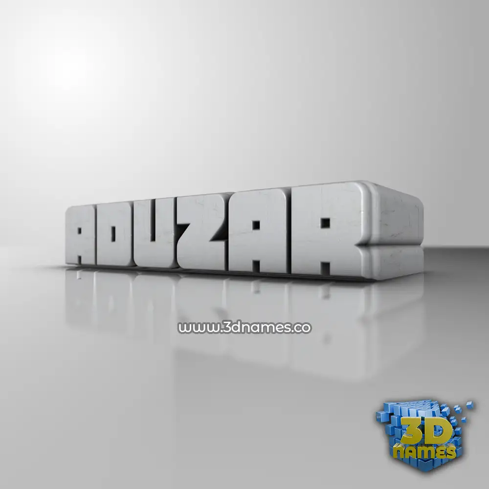 aduzar in White Metro style - 3D name wallpaper