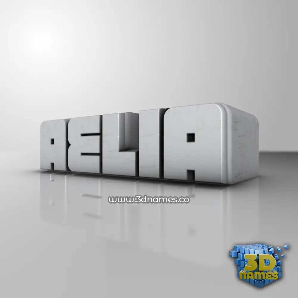 aelia in White Metro style - 3D name wallpaper