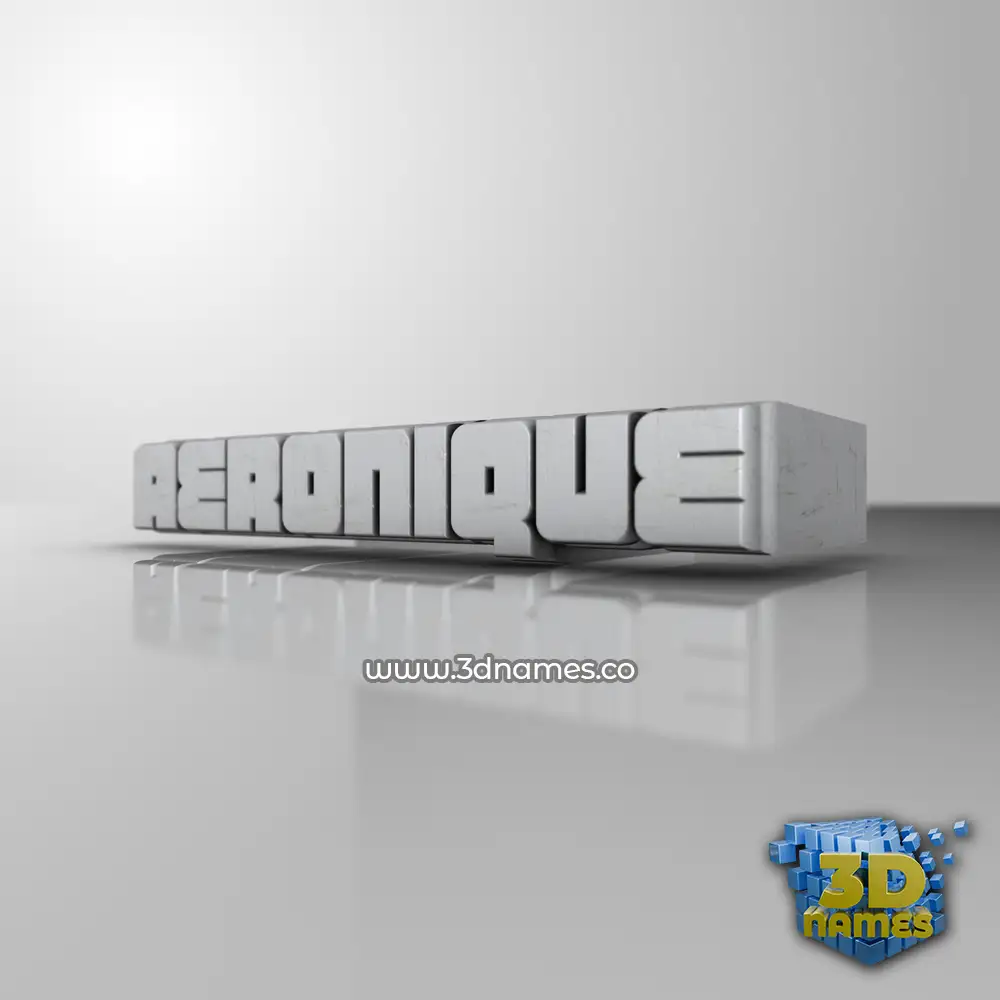 aeronique in White Metro style - 3D name wallpaper