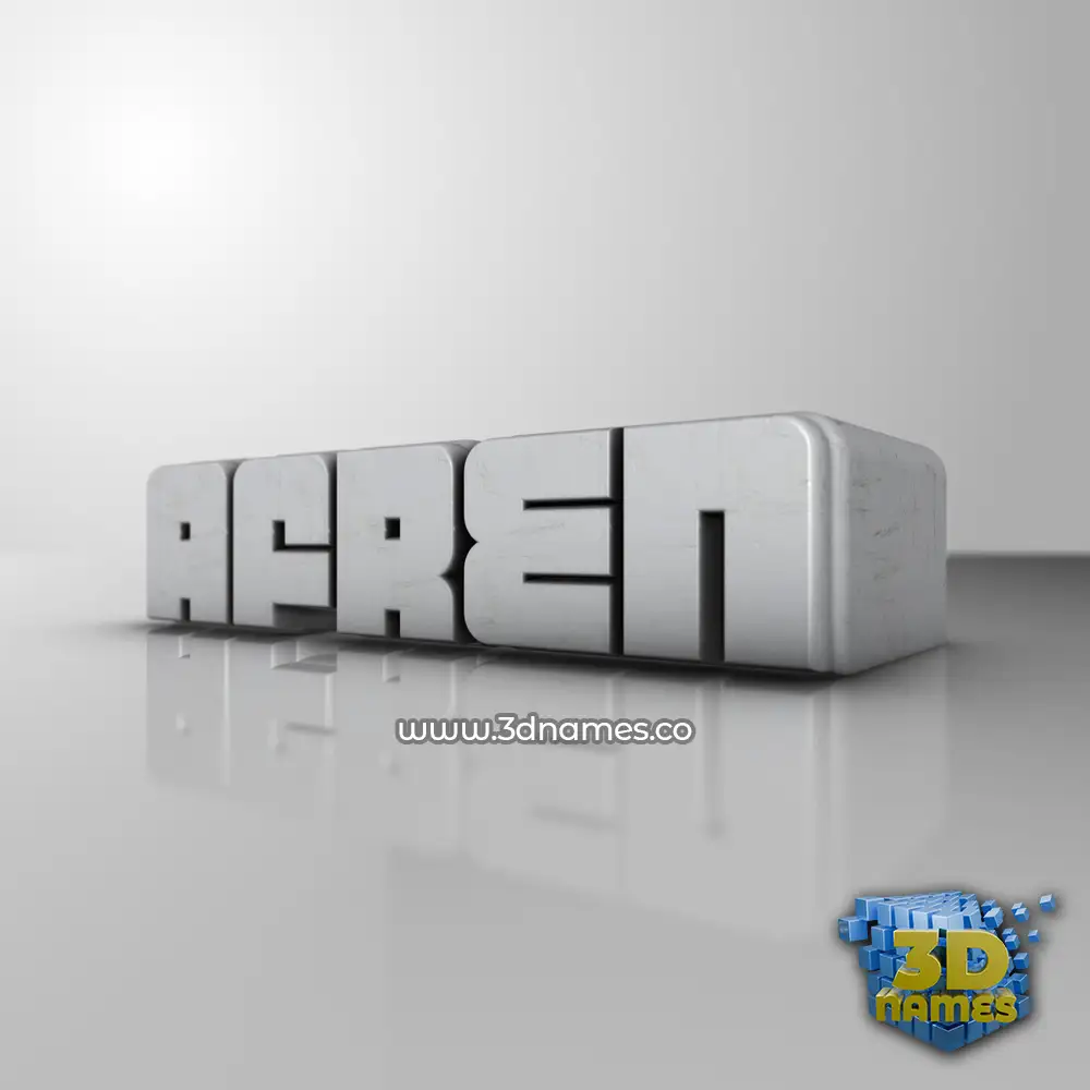 afren in White Metro style - 3D name wallpaper
