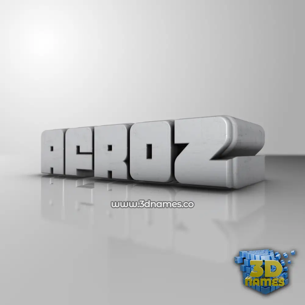 afroz in White Metro style - 3D name wallpaper