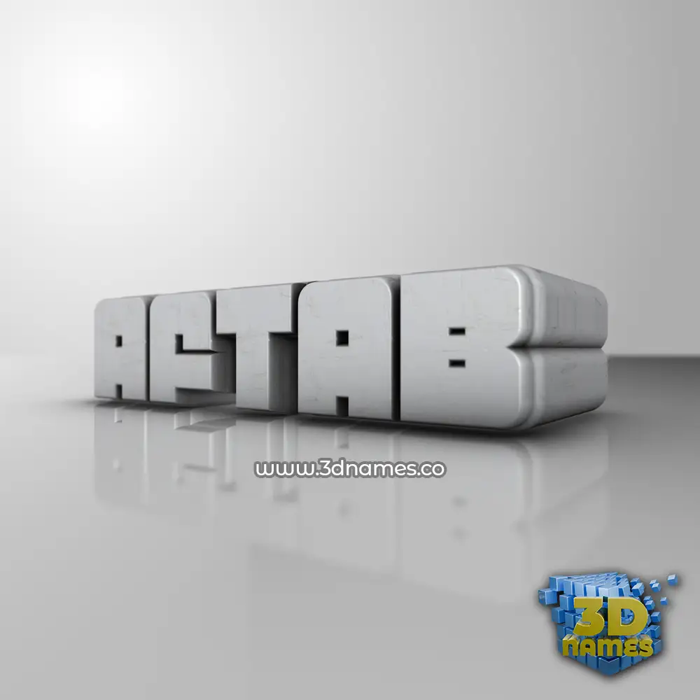 aftab in White Metro style - 3D name wallpaper
