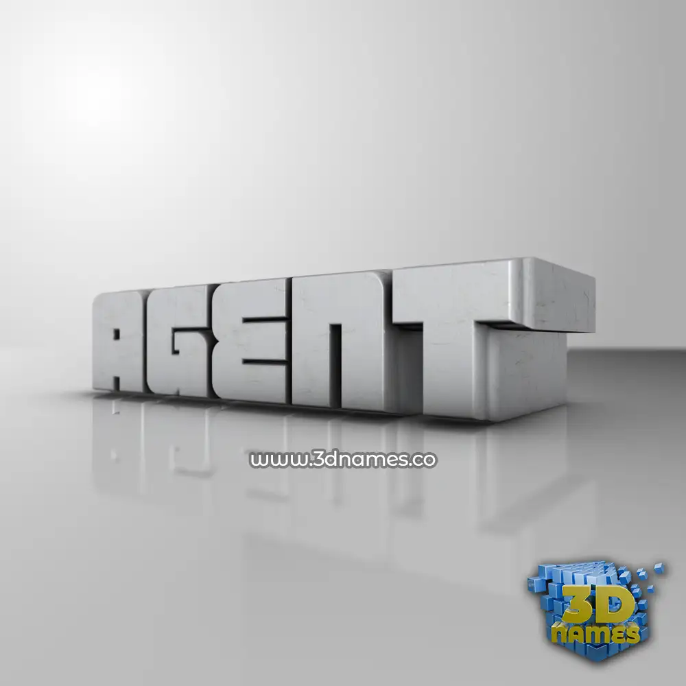 agent in White Metro style - 3D name wallpaper