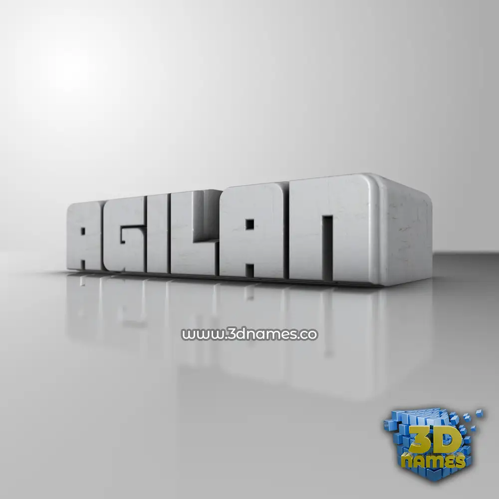 agilan in White Metro style - 3D name wallpaper