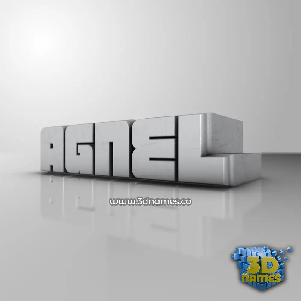 agnel in White Metro style - 3D name wallpaper