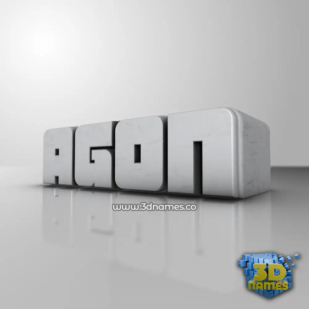 agon in White Metro style - 3D name wallpaper