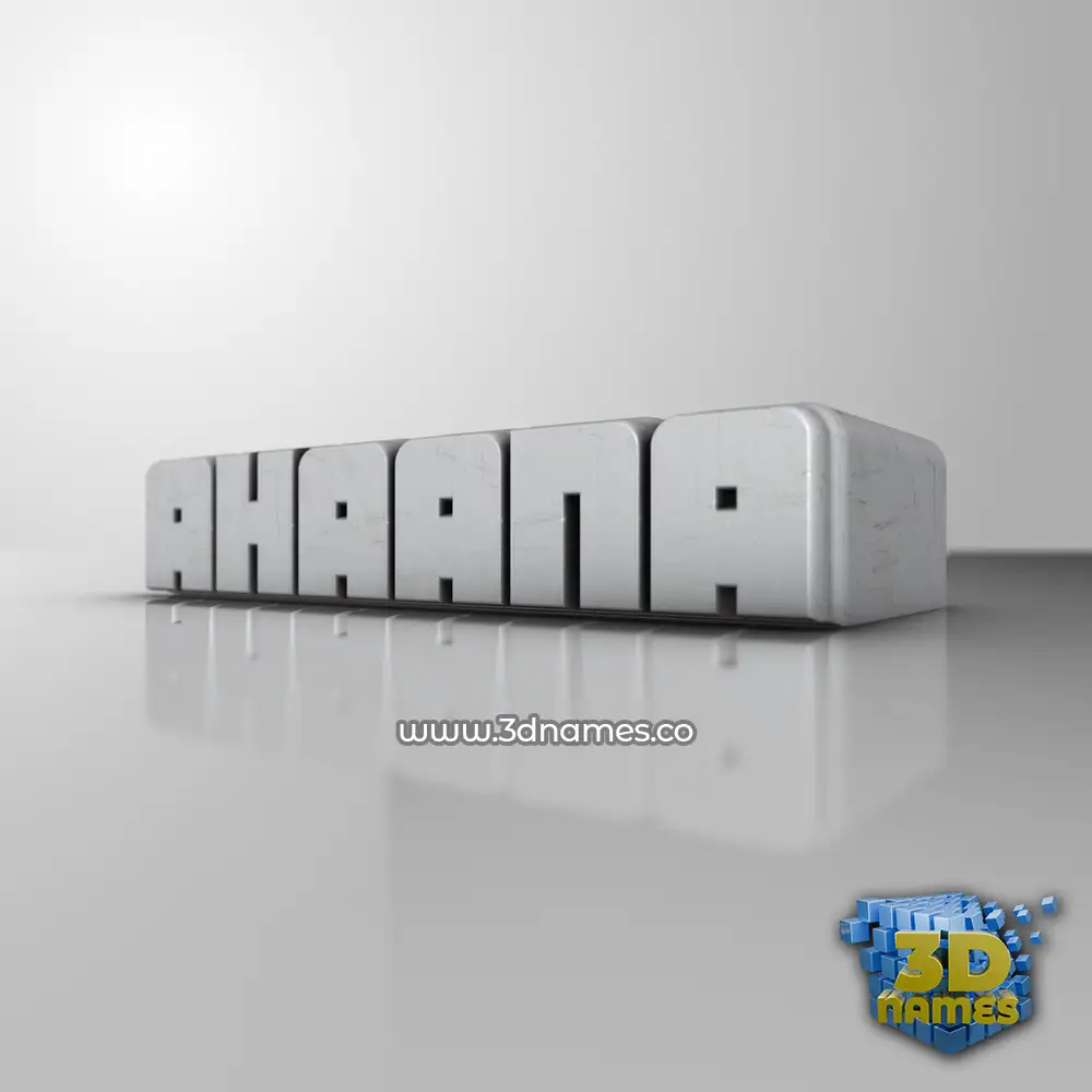 ahaana in White Metro style - 3D name wallpaper