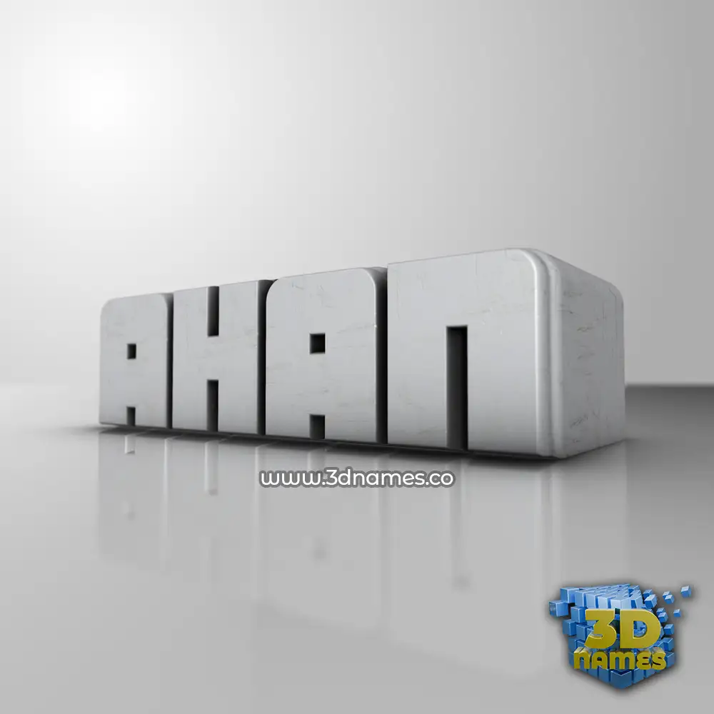 ahan in White Metro style - 3D name wallpaper
