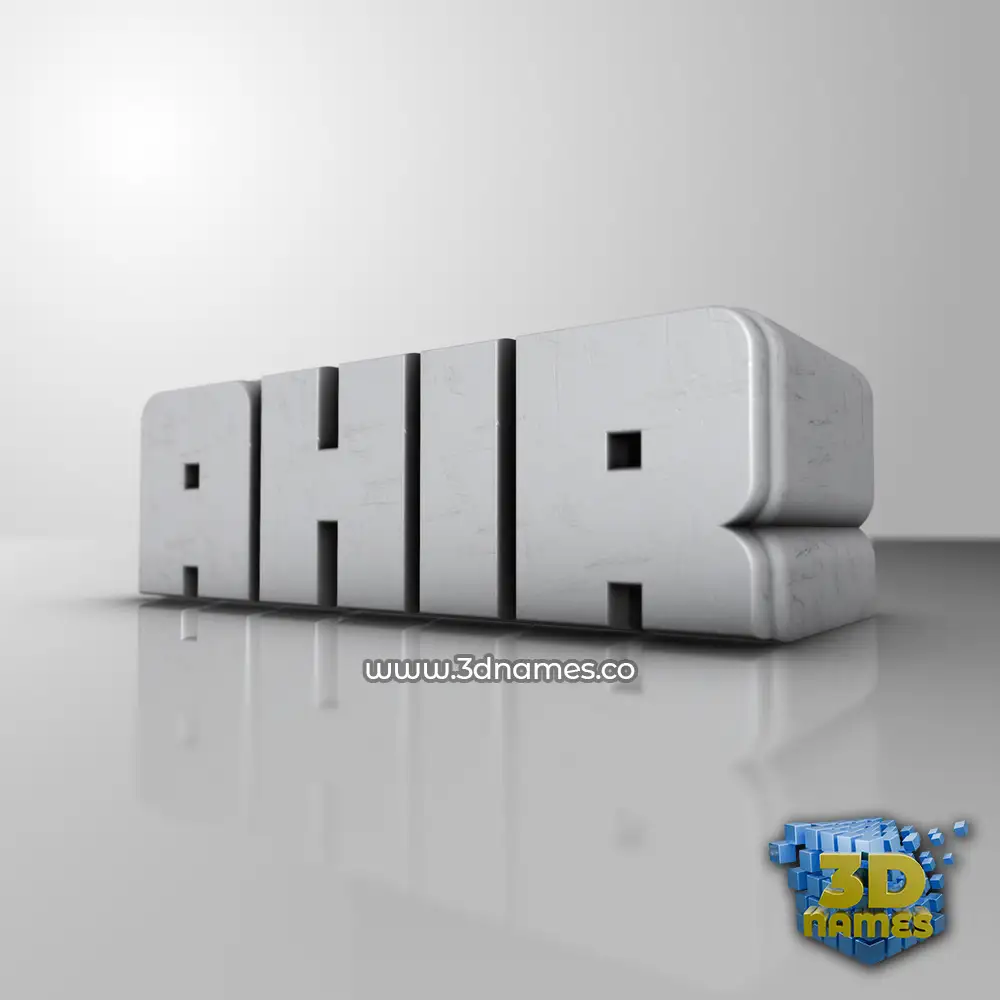 ahir in White Metro style - 3D name wallpaper