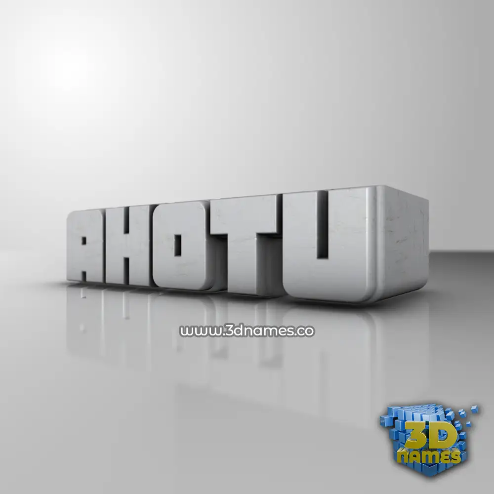 ahotu in White Metro style - 3D name wallpaper