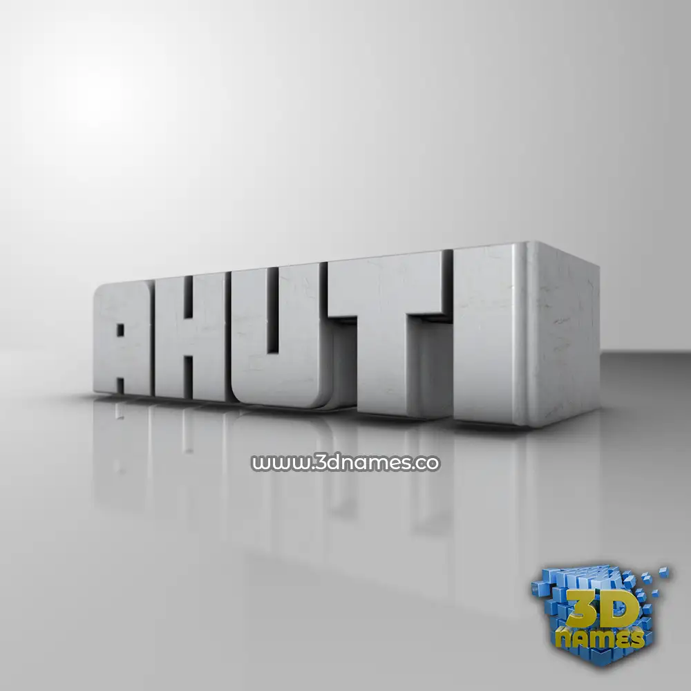 ahuti in White Metro style - 3D name wallpaper
