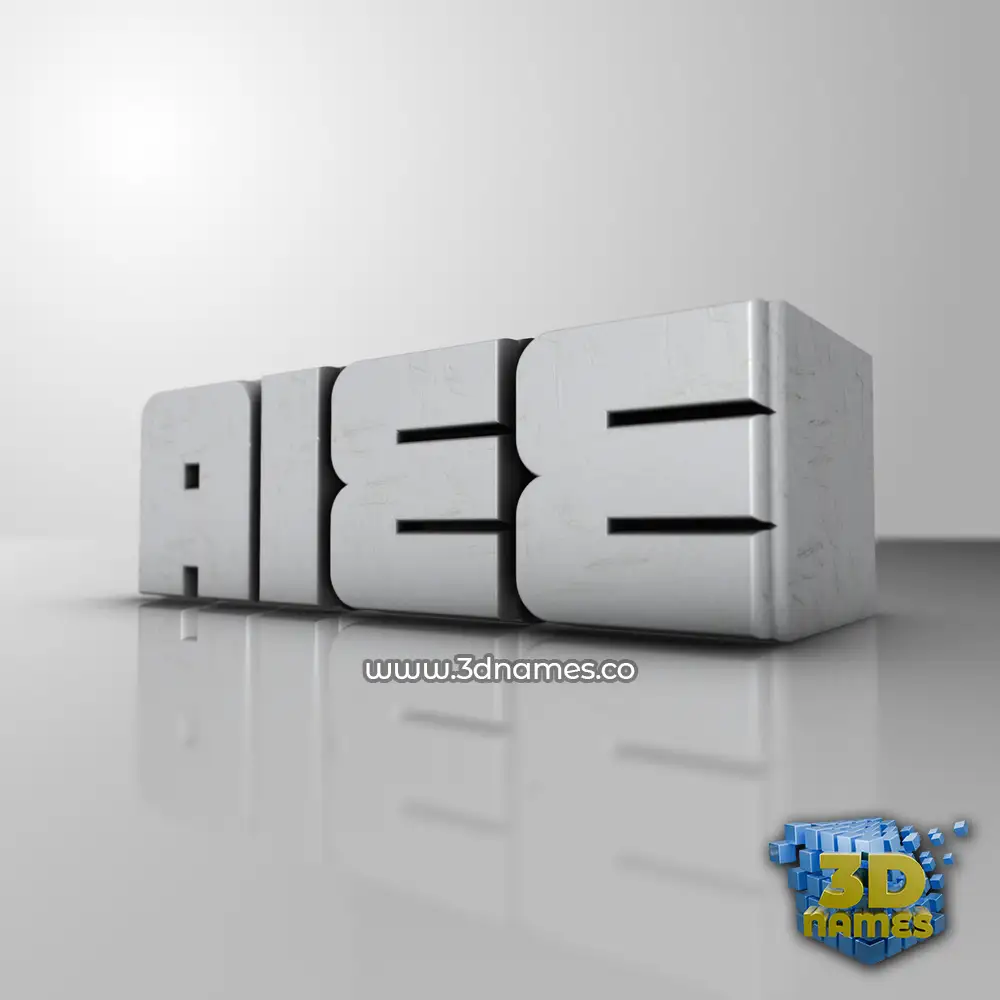 aiee in White Metro style - 3D name wallpaper