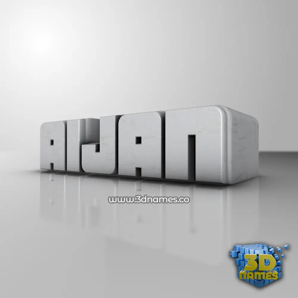 aijan in White Metro style - 3D name wallpaper