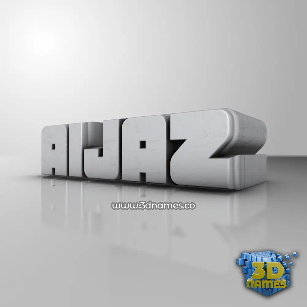 aijaz in White Metro style - 3D name wallpaper