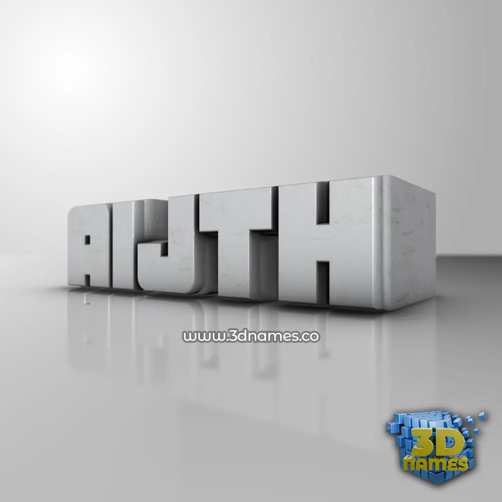 aijth in White Metro style - 3D name wallpaper