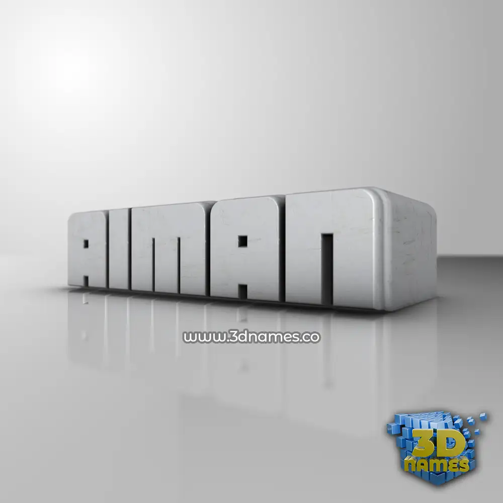 aiman in White Metro style - 3D name wallpaper