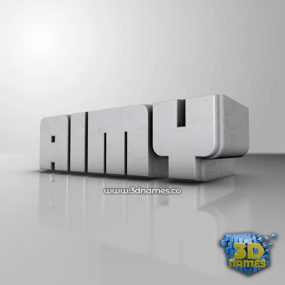 aimy in White Metro style - 3D name wallpaper