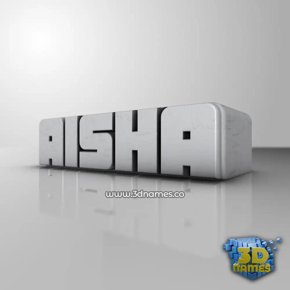 aisha in White Metro style - 3D name wallpaper