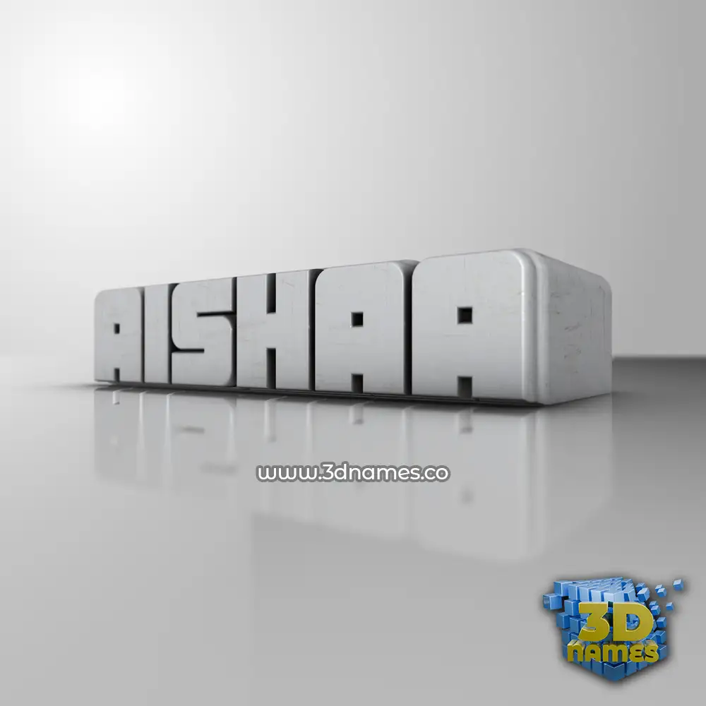 aishaa in White Metro style - 3D name wallpaper