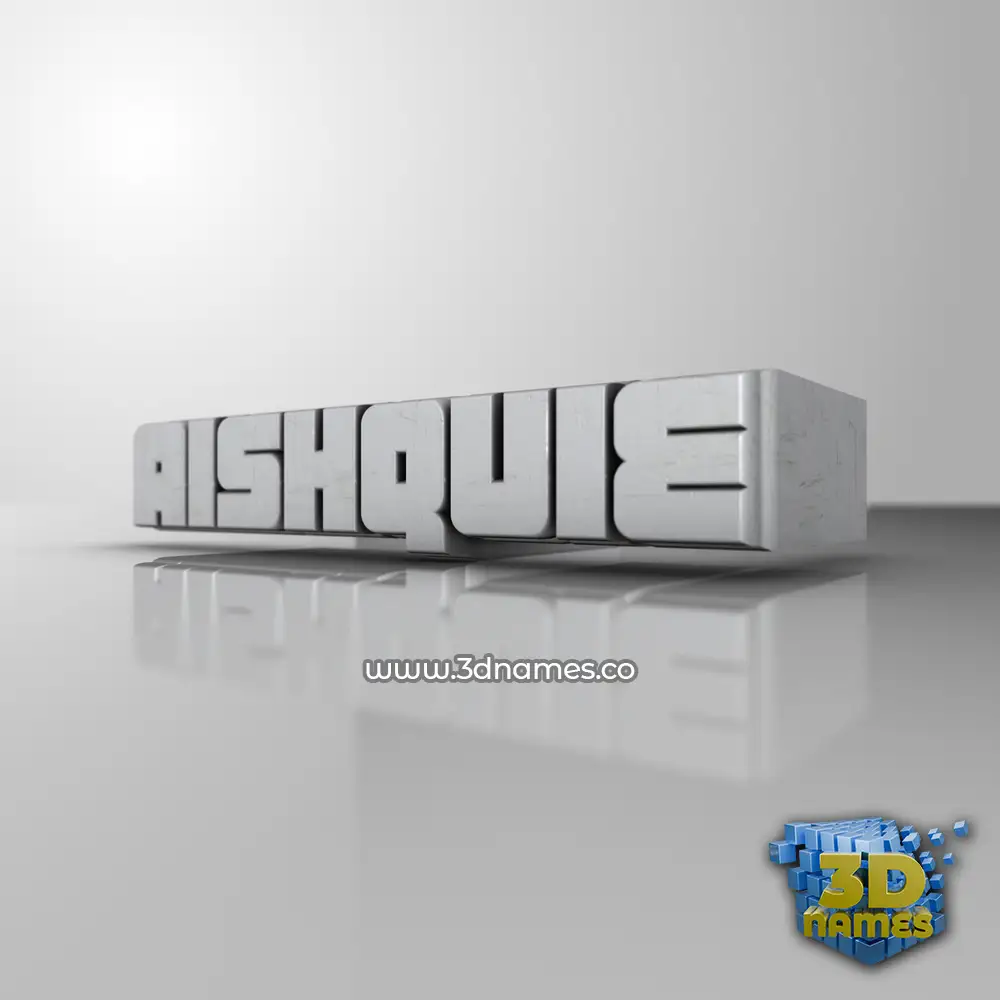 aishquie in White Metro style - 3D name wallpaper