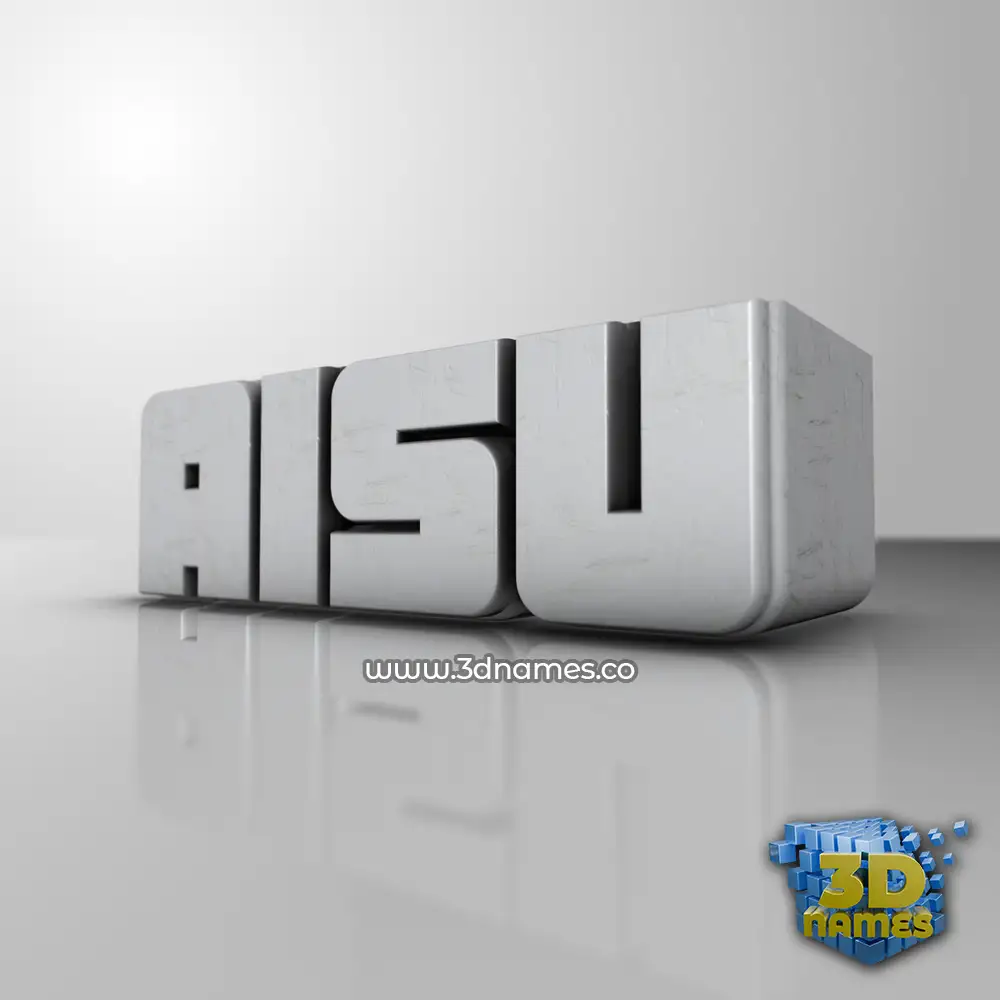 aisu in White Metro style - 3D name wallpaper