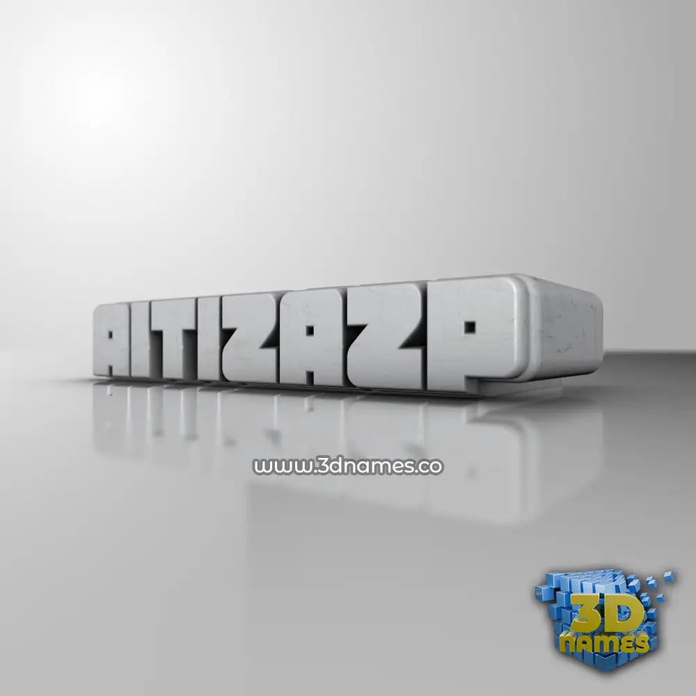 aitizazp in White Metro style - 3D name wallpaper