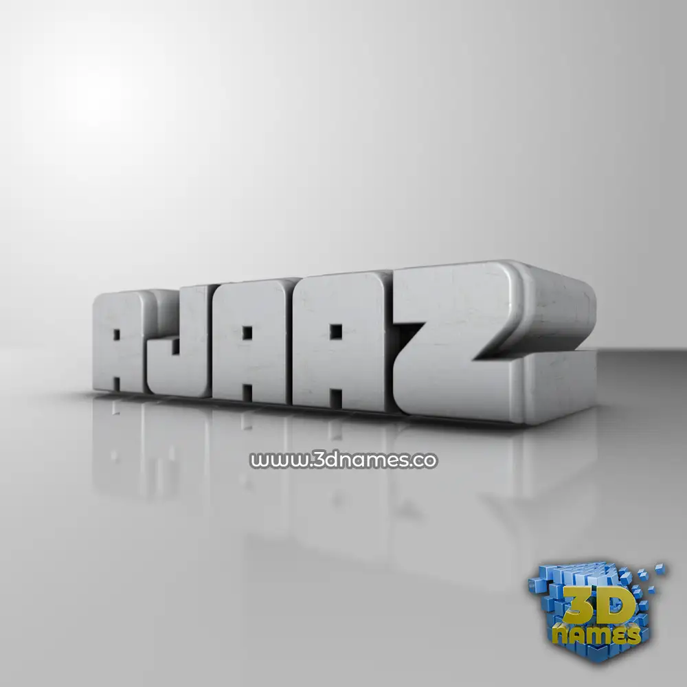 ajaaz in White Metro style - 3D name wallpaper