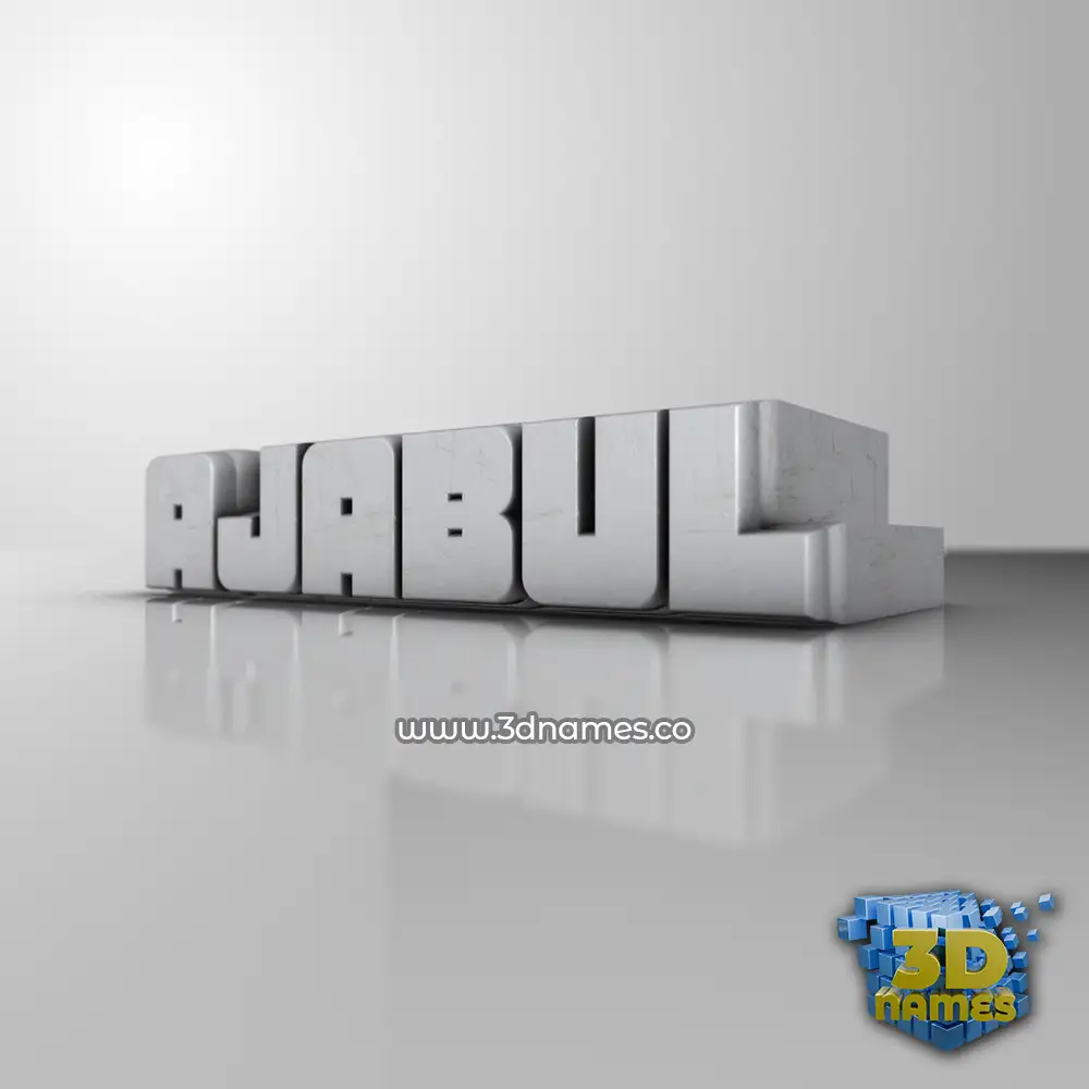 ajabul in White Metro style - 3D name wallpaper