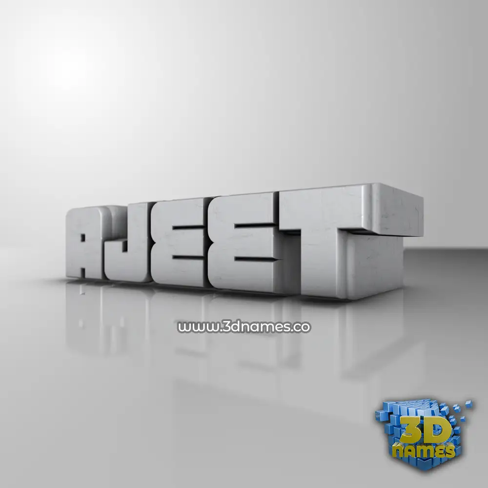 ajeet in White Metro style - 3D name wallpaper