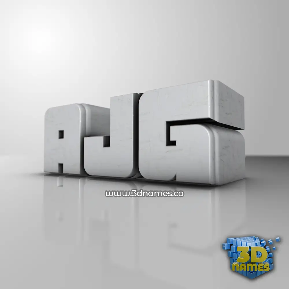 ajg in White Metro style - 3D name wallpaper