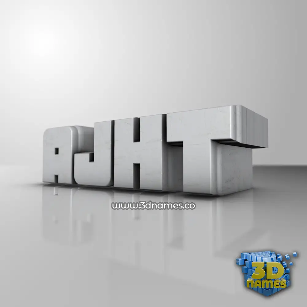 ajht in White Metro style - 3D name wallpaper