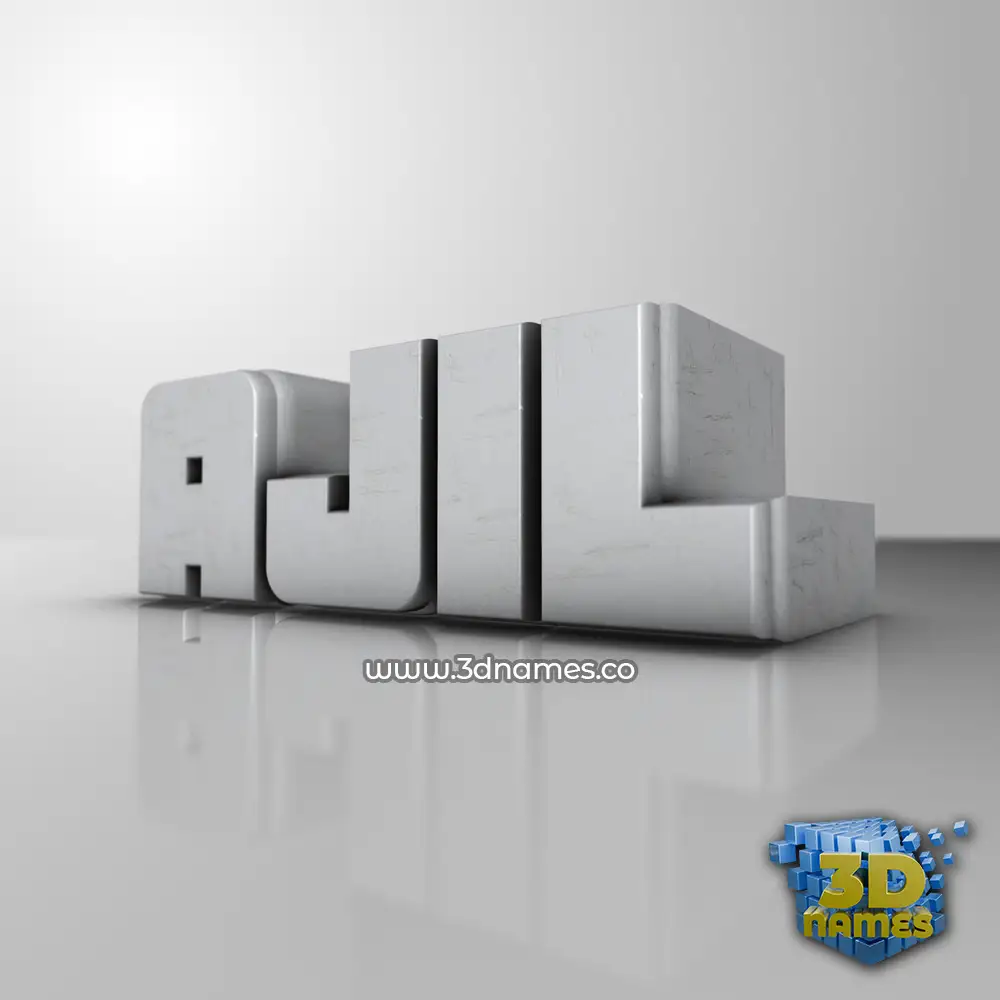 ajil in White Metro style - 3D name wallpaper