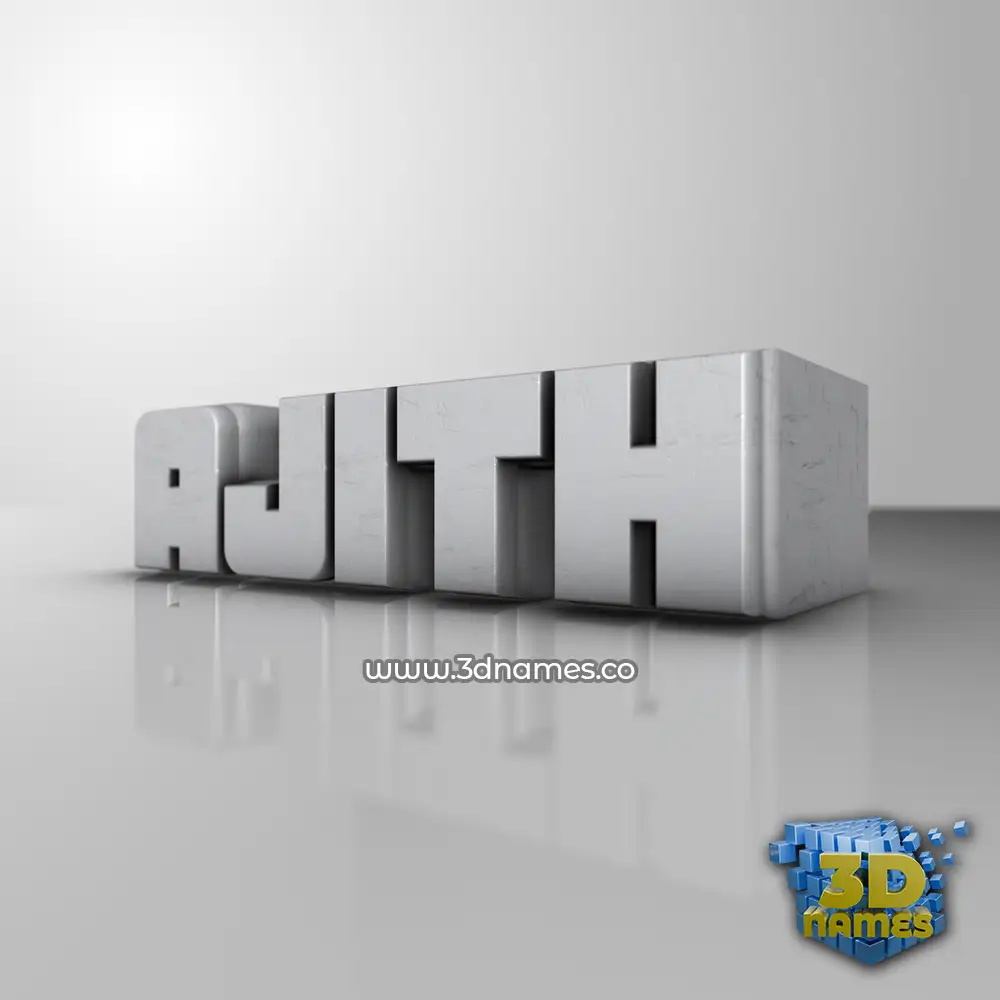 ajith in White Metro style - 3D name wallpaper