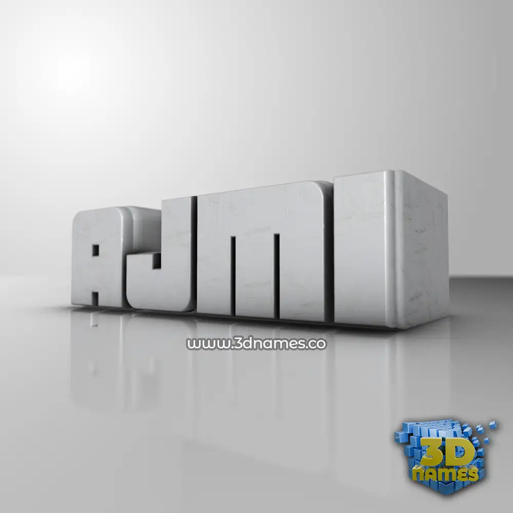 ajmi in White Metro style - 3D name wallpaper