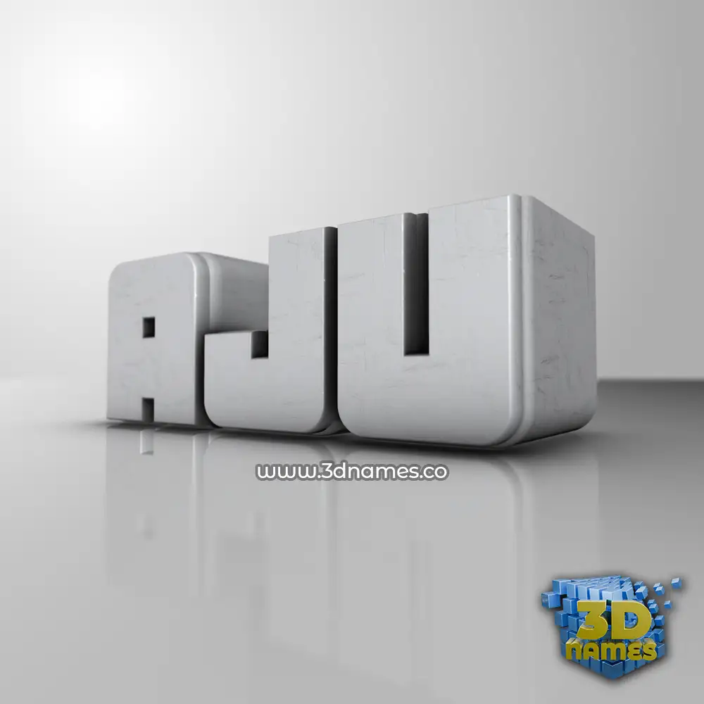 aju in White Metro style - 3D name wallpaper
