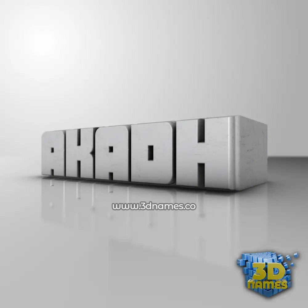 akadh in White Metro style - 3D name wallpaper