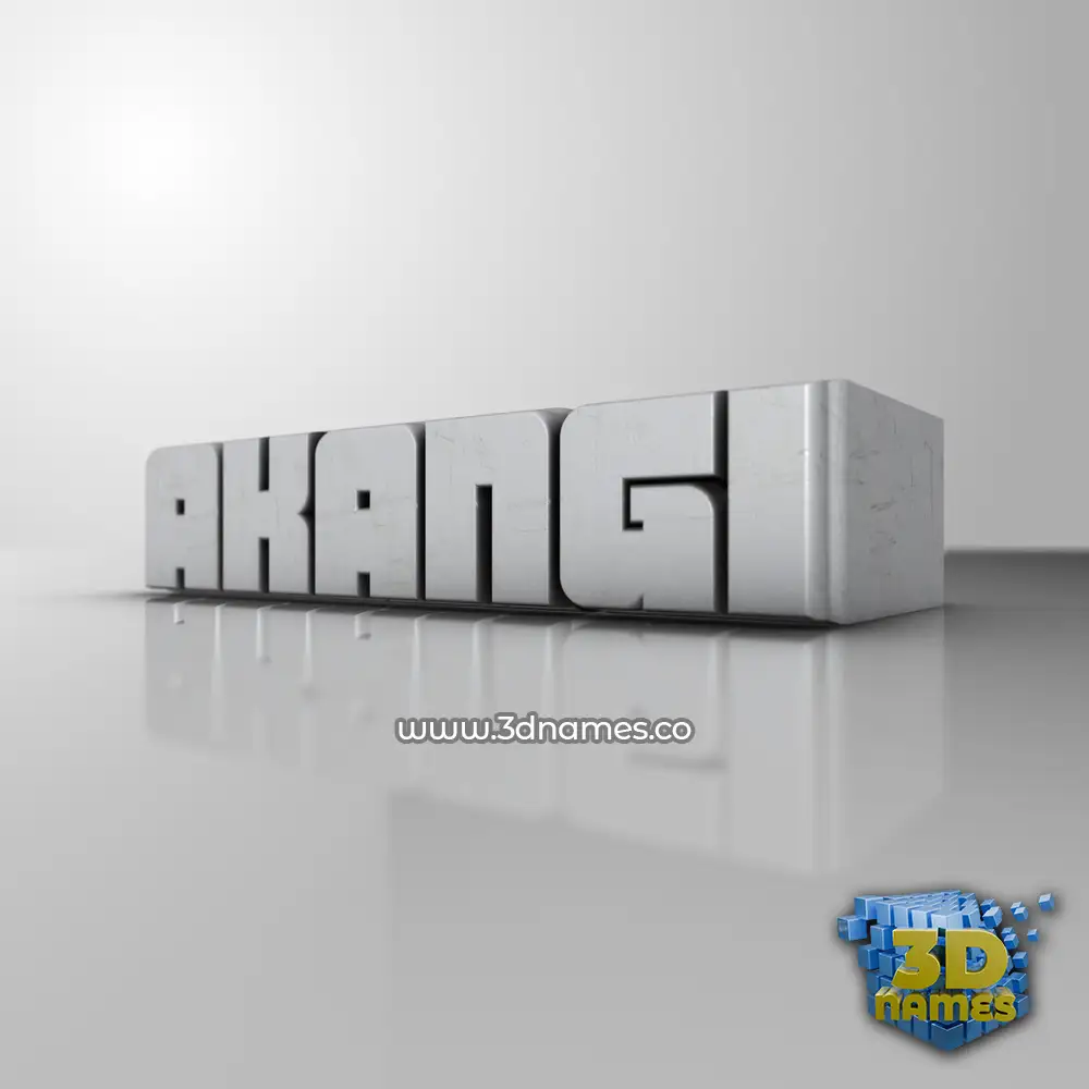 akangi in White Metro style - 3D name wallpaper