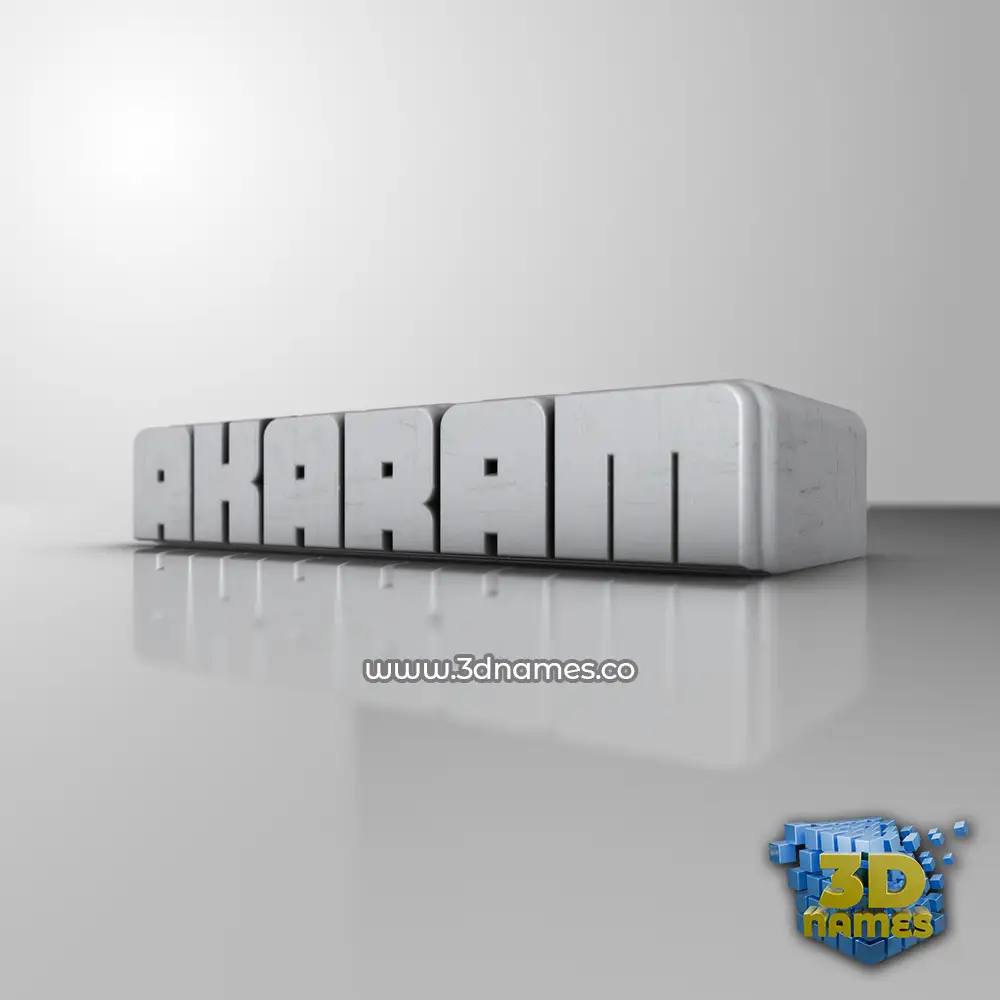 akaram in White Metro style - 3D name wallpaper