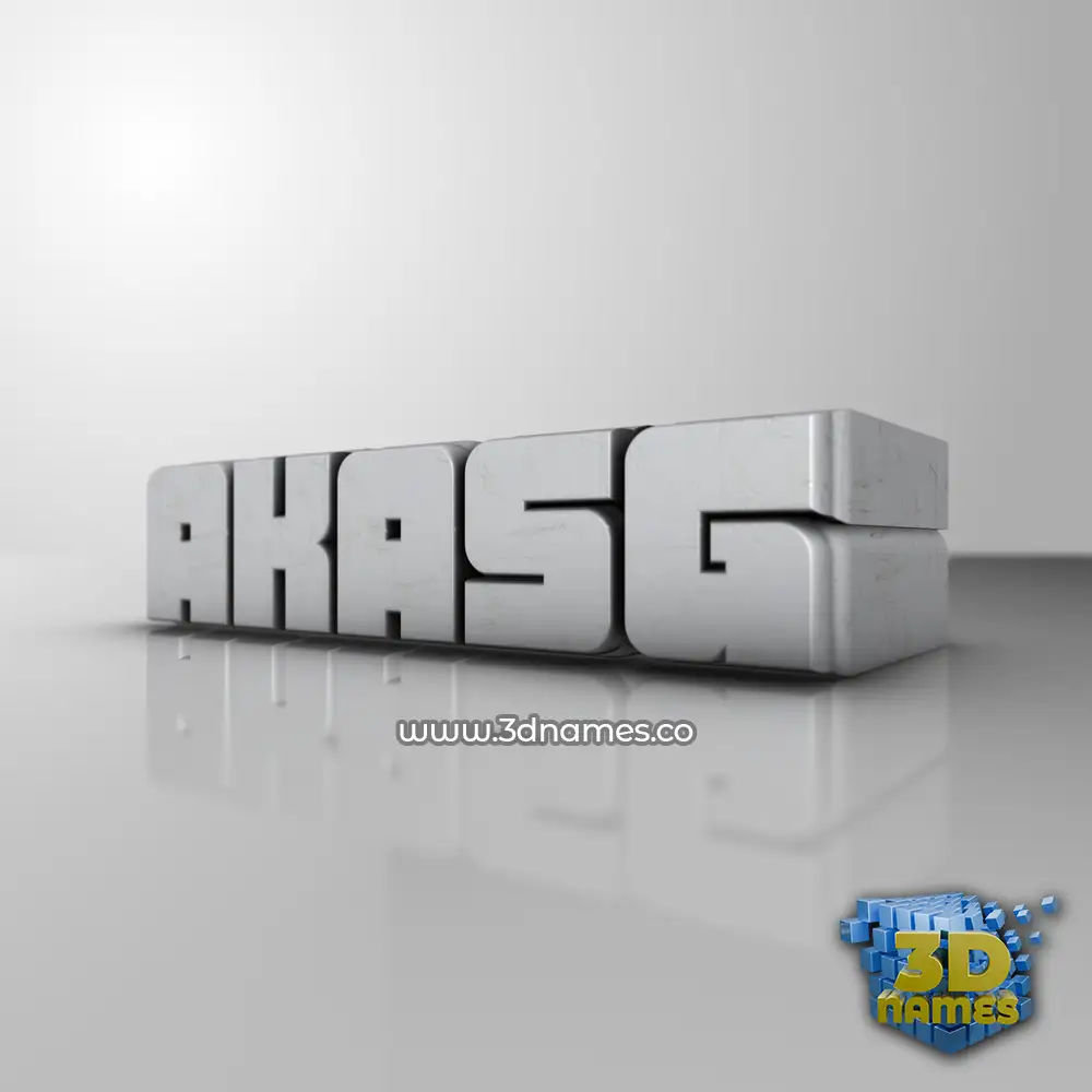 akasg in White Metro style - 3D name wallpaper