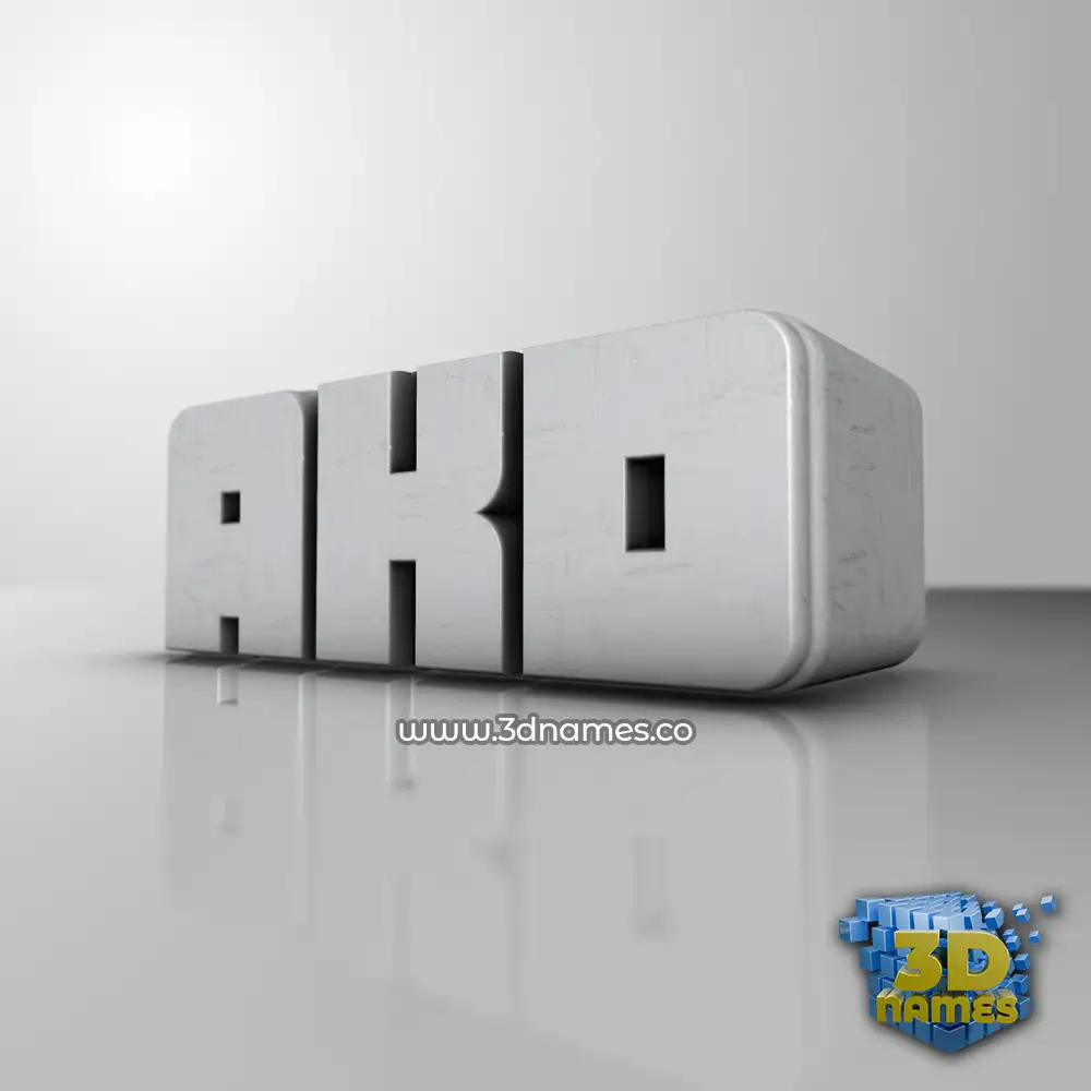 akd in White Metro style - 3D name wallpaper