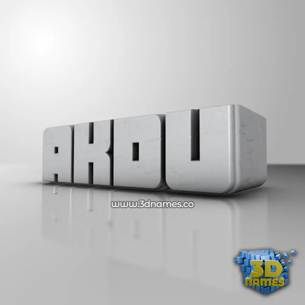 akdu in White Metro style - 3D name wallpaper
