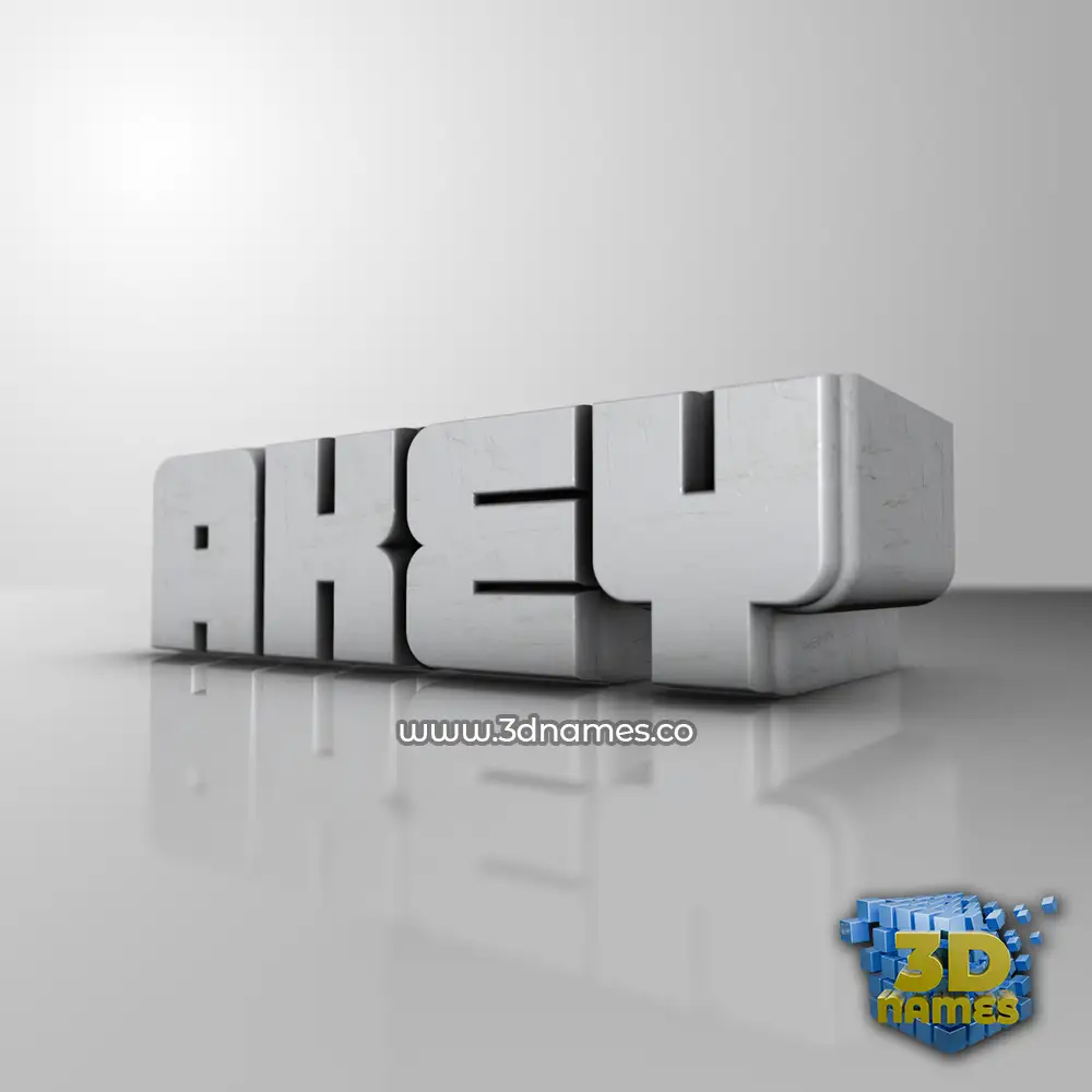akey in White Metro style - 3D name wallpaper