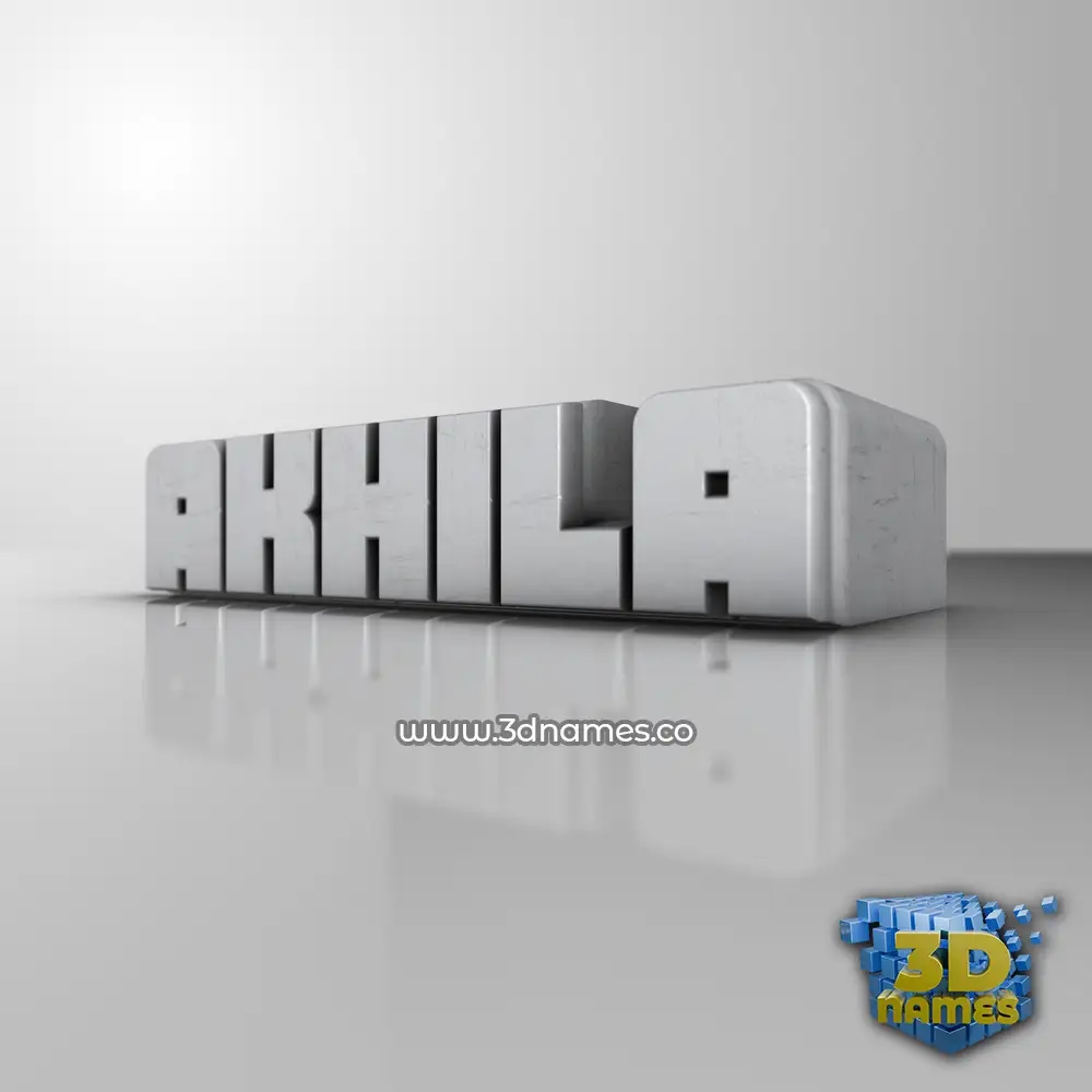 akhila in White Metro style - 3D name wallpaper