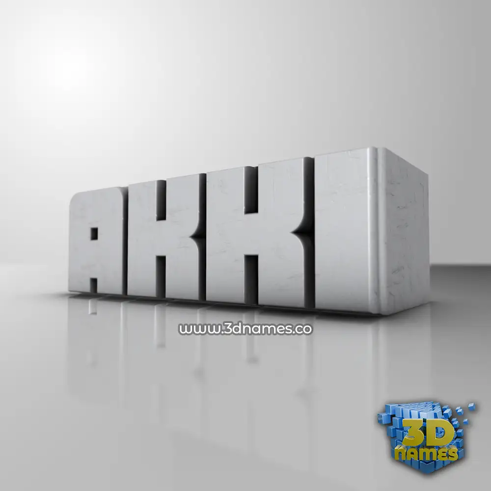 akki in White Metro style - 3D name wallpaper