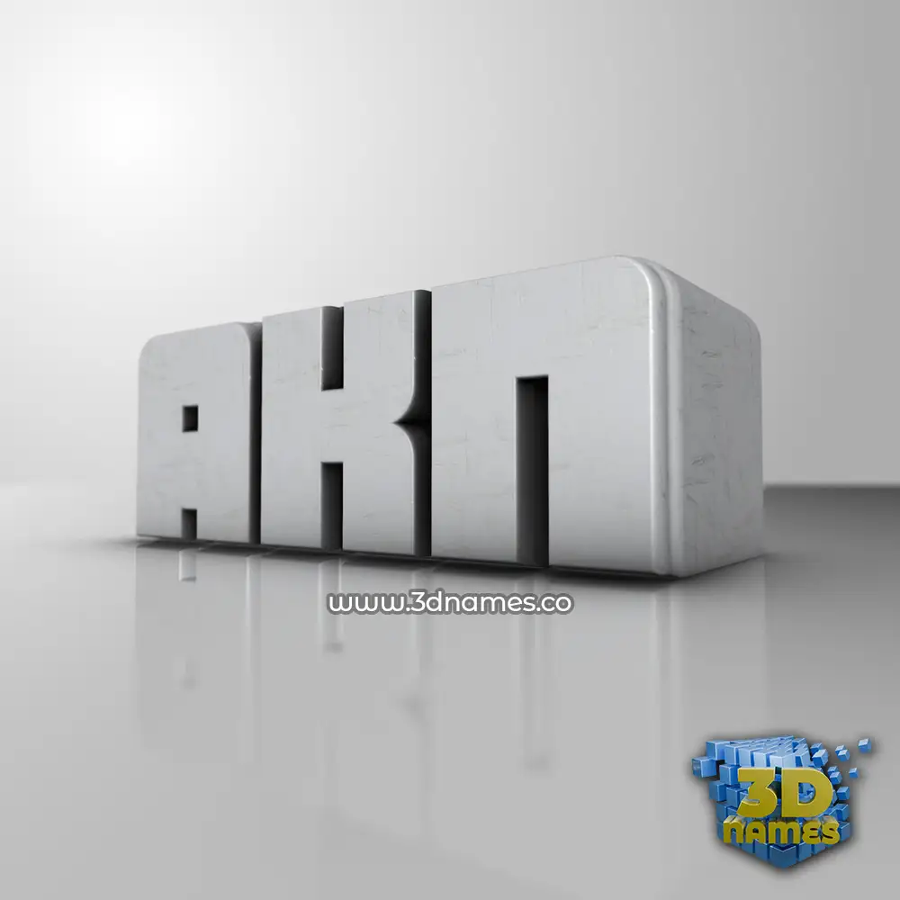 akn in White Metro style - 3D name wallpaper